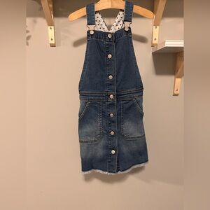 Boden Blue Denim overall dress size 9-10